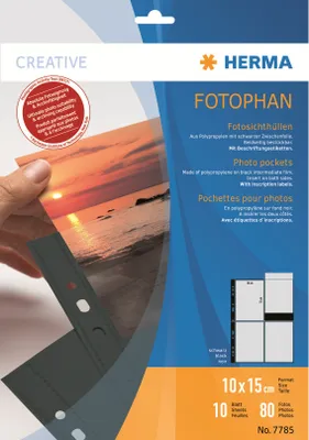 Produktbild von Fotosichthüllen 100 x 150 mm hoch schwarz 10 Hüllen