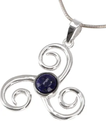 Produktbild von Silberanhänger Keltische Triskele - Lapislazulit, Schwarz, SterlingSilber, Anhänger & Amulette aus Silber