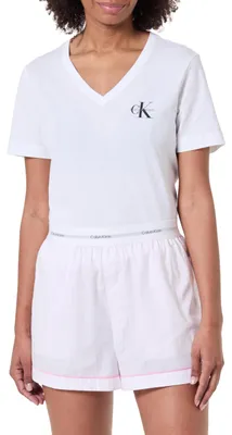 Immagine prodotto di Pantaloni da notte da donna Calvin Klein V Day, modello Lv00qs7573, in popeline, colore bianco (19842 Echo S)
