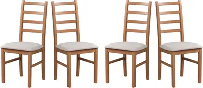 Image de Chaise de salle à manger - Set 4x Nilo 8, noyer clair, soro 23