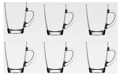 Produktbild von 6 Latte Macchiato Gläser mit Henkel und Löffel - 300 ml - Lange Wärmehaltung - Geeignet für Kaffeevollautomaten - Spülmaschinenfest