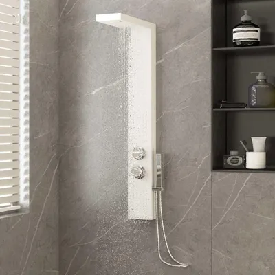 Image de Vidaxl Duschpaneel System Aluminium Weiß