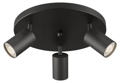 Immagine prodotto di Faretto da soffitto a LED rotondo a 3 luci, attacco GU10, orientabile a 350°, faretto da soffitto moderno nero Braytron