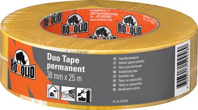 Obrázek produktu pro Oboustranná lepicí páska na soklové lišty ROXOLID 38 mm x 25m