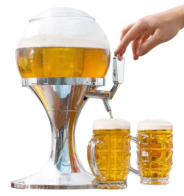 Kühlender Bier-Dispenser-Ball, 3,5 l, BPA-frei, transparent, Ø24x42 cm