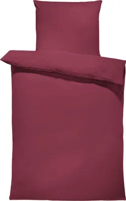 Produktbild von Uni Bettwäsche 155x220 cm bordeaux rot Einfarbig Renforce Baumwolle Übergröße