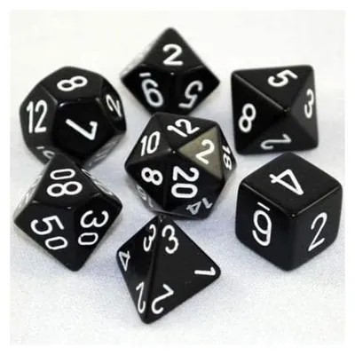 Produktbild von Rpg Dice Sets Black/white Opaque Polyhedral 7-die Set – Würfel – Chessex
