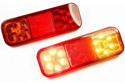 Productafbeelding van 2 x led-achterlichten voor aanhangers, tractors, vrachtwagens, 12 V, 24 V