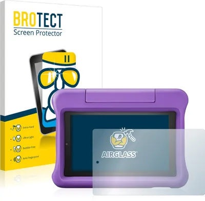 Produktbild von BROTECT Schutzglas für Amazon Fire 7 Kids Edition 2019 (9. Gen.) Schutzfolie Panzer Folie Glas Display Schutz klar