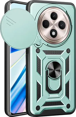 Produktbild von Hülle für Oppo Reno12 F 5G Magnetische Ring Ständer Halter Dia Kameraschutz TPU Bumper Silikon Schutzhülle Grün