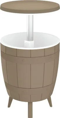 Produktbild von vidaXL 3-in-1 Tisch mit Eiskühler Hellbraun Polypropylen