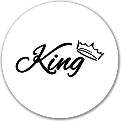 Produktbild von Huuraa Aufkleber King Krone 10cm rund Sticker Geschenkidee