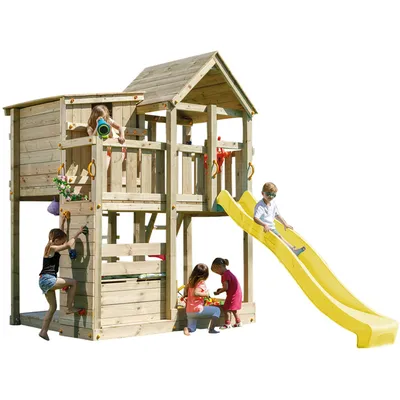 Produktbild von Spielturmking Spielturm PALAZZO mit Rutsche - Gelb DH761