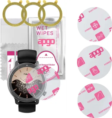 Produktbild von apgo 3 Stück Schutzglas, klar, kompatibel mit Havit M9014 Smartwatch, Hybrid 8H, Ersatz für Hartglas, Displayschutzglas, Bildschirmschutz, Displayschutz, kratzfest
