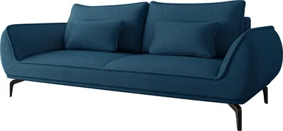 Produktbild von MIRJAN24 Schlafsofa Cavo 3, Schwarze Metallfüße, 3-Sitzer Couch, Polstersofa mit Schlaffunktion (Farbe: Aragon 79)