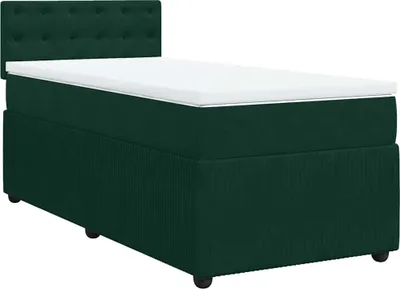 Produktbild von vidaXL Boxspringbett mit Matratze Dunkelgrün 80x200 cm Samt