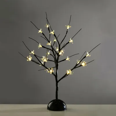 Productafbeelding van ACA Verlichte tafelboom met 25 LED's, werkt op batterijen (3xAA), warm wit licht, IP20, 10x10x45cm, X1025111