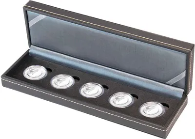 Produktbild von Lindner Münzkassette NERA S für 5 St. dt. 10€-Sammlermünzen mit Polymerring in Münzkapseln, inkl. Münzkapseln