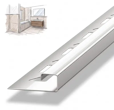 Produktbild von Dalsys Fliesenschiene Eckprofil 250cm x 10mm Edelstahl poliert