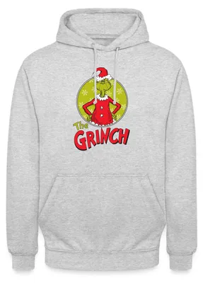 Produktbild von Spreadshirt Der Grinch Logo The Grinch Uni Hoodie, XXL, Hellgrau meliert