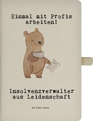 Produktbild von Mr. & Mrs. Panda Tagebuch Insolvenzverwalter Leidenschaft - Transparent - Geschenk, Adressbuch, Journal, DIN A4 Notizbuch, kariertes, Kladde