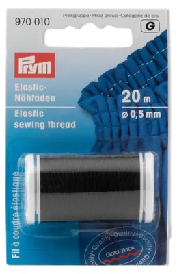 Elastisches Nähgarn, Schwarz, 20 m, 0,5 mm