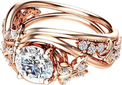 Produktbild von Ring aushöhlen gestaltete Schmetterlingsform Damen Damen Verlobungsringe Schmuck für Club-Roségold,US 6