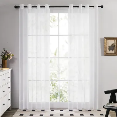 Obrázok produktu pre Závesy zo sieťoviny, biele, rozmery 180x140 cm, 2 kusy, vhodné do obývačky