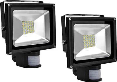 Produktbild von Greenmigo 2X 30W SMD Fluter mit Bewegungsmelder LED Strahler Warmweiß warmweiss Licht IP65 Wasserdicht LED Lampe Wandleuchter Flulicht Flutbeleuchtung LED Gartenlampe Außenstahler
