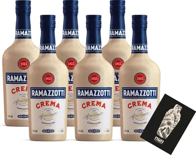 Produktbild von Ramazzotti 6er Set Crema 1815 Cappuccino Creme 0,7L (17% vol) Cappuccino Likör aus Italien Milano - [Enthält Sulfite]