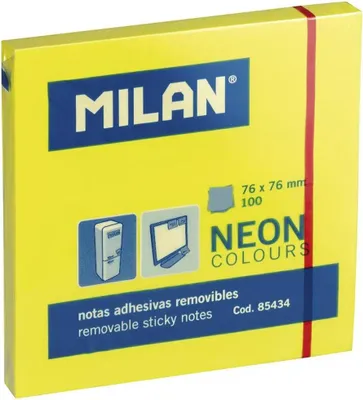 Zdjęcie produktu dla Karteczki samoprzylepne NEONOWE 76x76, op. 100 szt., żółte
