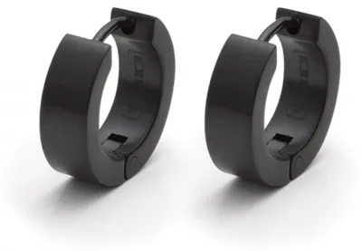 Produktbild von Monomania 30155 Ohrringe Creolen Herren Schwarz Edelstahl Ø 10 mm