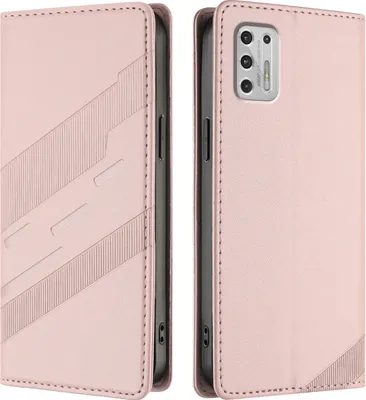 Produktbild von Hülle für Motorola Moto G Stylus 4G 2021, Kunstleder Brieftaschen Handyhülle mit Kartenfach und Standfunktion Pink