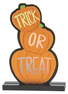 Produktbild von Trick or Treat Kürbisaufsteller als Halloween Tischdeko