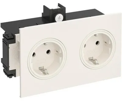 Productafbeelding van OBO BRK 2STD rws stopcontact SIGNA IN 2 voudig, RAL9010, 140x82x71, rws RAL9010, artikelnummer 6121014