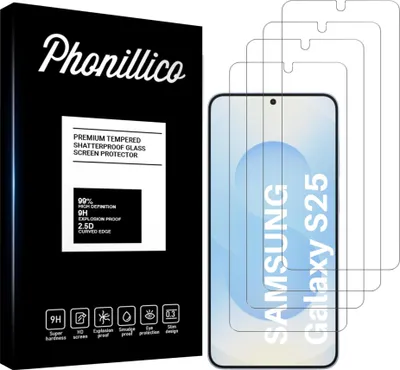 Zdjęcie produktu dla Szkło hartowane do Samsung Galaxy S25 [4 sztuki] Folia ochronna na ekran odporna na zarysowania Phonillico®