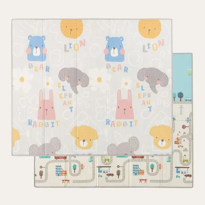 Productafbeelding van CASABEL Baby Speelmat 180x150cm, Opvouwbare en Waterdichte Babymat met Dierenprint