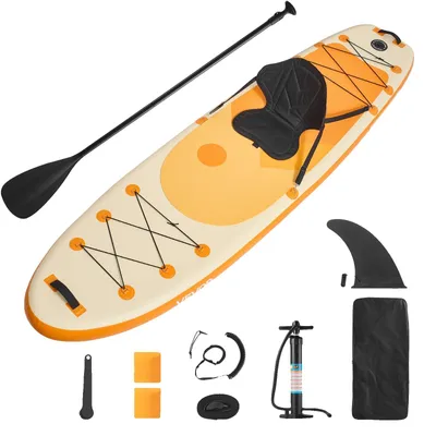 Image de Planche de stand up paddle gonflable VEVOR (304,8 x 83,8 x 15,2 cm) Planche de paddle avec un siège, kit complet comprenant une pompe, une pagaie, un aileron, un sac à dos, une sangle de cheville, pour adolescents et adultes