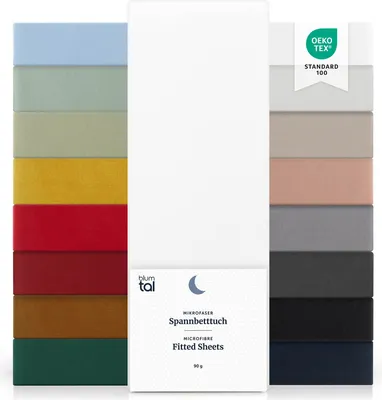 Produktbild von Blumtal Spannbettlaken 140x200 cm - Bettlaken 140x200 aus Mikrofaser - Weiß