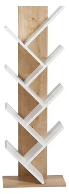 Image de CALICOSY - Etagère bibliothèqueReproduction chêne et blanc H129,8 cm - TUVAL