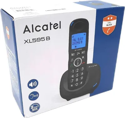 Produktbild von Alcatel XL595B, DECT-Telefon, Kabelloses Mobilteil, Freisprecheinrichtung, 100 Eintragungen, Anrufer-Identifikation, Schwarz