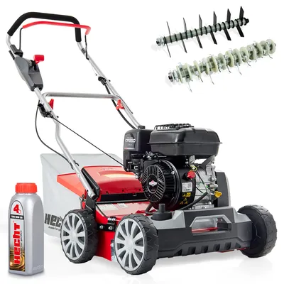 HECHT 5677 Vertikutierer Benzin 2in1 Rasenlüfter 40 cm Arbeitsbreite 5,7PS Briggs & Stratton 45L Fangkorb