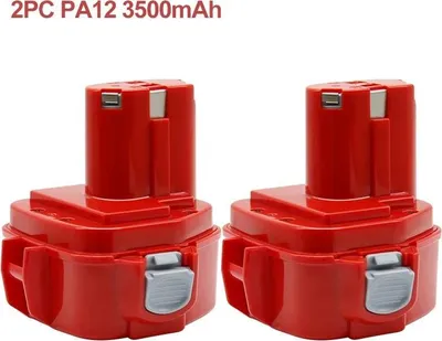 Image de Batterie rechargeable 12V 3,5Ah 3500mAh - Batterie de remplacement pour outils électriques - Compatible avec les modèles PA12/PA1222/1220/1200/1201/1233S - Lot de 2