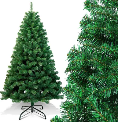 Image de Yakimz Arbre de Noël artificiel, Sapin avec support, Arbre de Noël artificiel système de pliage, Arbre de Noël 500 pointes aiguilles PVC, vert,180cm