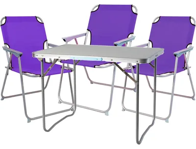 Produktbild von 4-teiliges Campingmöbel Set Alu L70xB50xH59cm lila