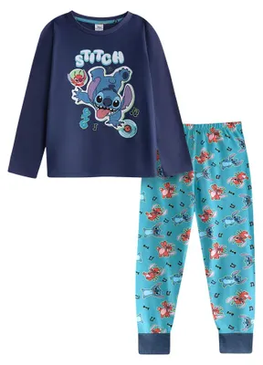 Produktbild von Lilo & Stitch - Schlafanzug mit langer Hose für Jungen NS9884 (128) (Blau)