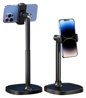 Produktbild von Lauwexe Smartphone-Ständer Für Schreibtisch Mit Höhenverstellung 24–36,4 Cm, 360° Drehbar Und 50° Neigbar, Kompatibel Mit Smartphones 6,5–9,5 Cm Breit