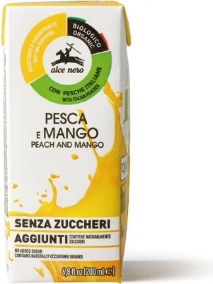 NAPÓJ JABŁKO - BRZOSKWINIA - MANGO BEZ DODATKU CUKRÓW BIO 200 ml - ALCE NERO
