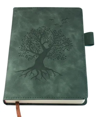 Image de Cahier de notes A5, couverture rigide, motif "Arbre de vie", format 21,1 x 14,5 cm, 360 pages lignées