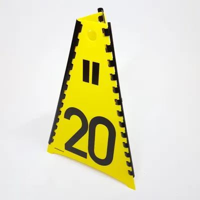 Produktbild von Dönges Nummernsatz 1-20, gelb, 200 mm (Nummernpyramiden Markierungpyramide)